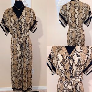 Snake skin print jumpsuit